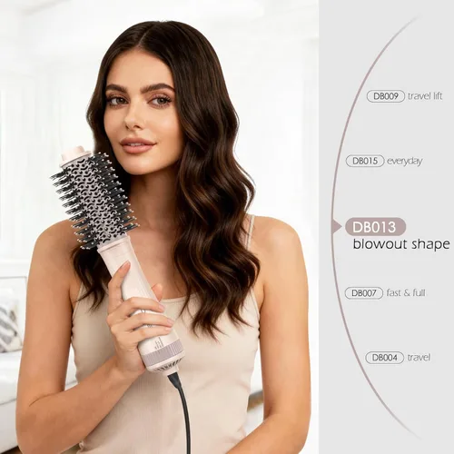 Miniatura 3 de Cepillo secador de pelo, cepillo secador de pelo de 1200 W en uno, cepillo de aire caliente redondo de 1.772 in para volumen y golpes suaves, doble