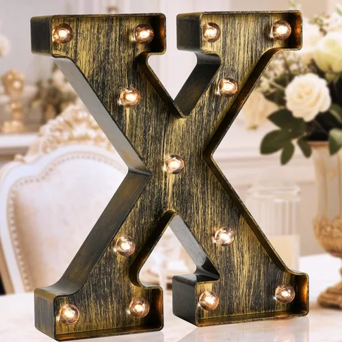 Oycbuzo - Cartel de letras con luces LED doradas y negras, estilo industrial y clásico, para decoración de cafeterías, bodas, fiestas de cumpleaños,