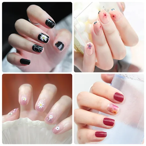Miniatura 5 de 420 piezas de 30 hojas de envolturas de uñas con lima de uñas, tiras de esmalte de uñas con diseño degradado con brillantina, calcomanías
