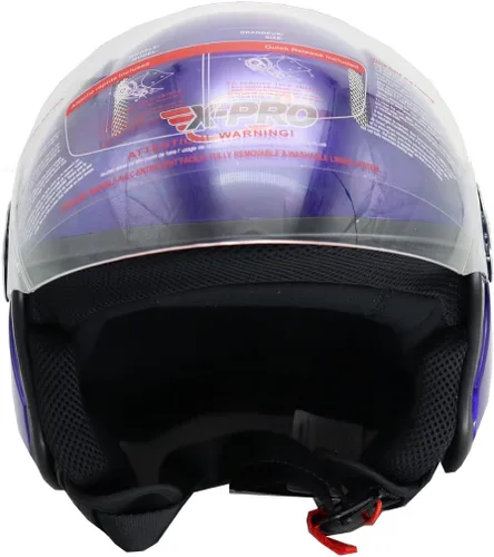 Miniatura 4 de X-Pro Casco de motocicleta para adultos aprobado por DOT (S, azul 2022)