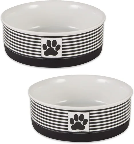 Miniatura 21 de DII Hueso seco Bol mascota de cerámica para comida & agua, con borde de silicona para antideslizante Pequeño, Mediano, Grande Perros y Gatos, L, Gris
