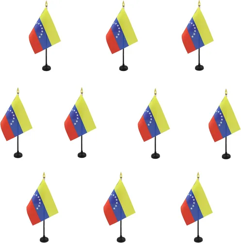 Miniatura 25 de AZ FLAG - Bandera de mesa Colombia de 4 x 6 pulgadas - Mini bandera colombiana de escritorio 100% poliéster 5.9 x 3.9 in - Cartel de oficina