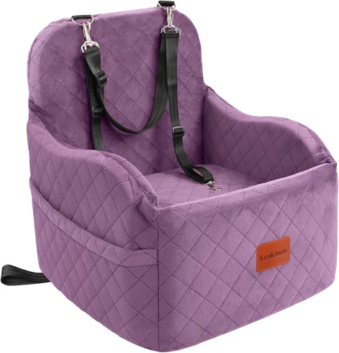 Miniatura 15 de Lealchum Asiento elevador de coche para perros pequeños/medianos, almohadilla elevada de 6 pulgadas de espuma viscoelástica, completamente Negro/Gris