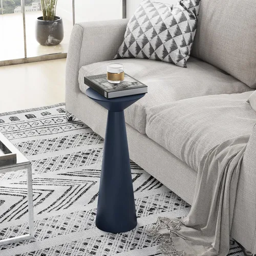 Miniatura 11 de COZAYH Farmhouse Mesa Auxiliar Alta con Pedestal Mesa Pequeña de Madera Maciza para Martini Soporte para Plantas Mesa Redonda Moderna para Bebidas