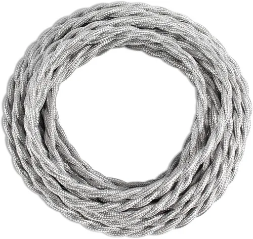 Miniatura 16 de Cable trenzado cubierto de tela para lámpara de 25 pies, 18/2 industrial eléctrico estilo vintage, calibre 18 estilo antiguo para lámpara retro