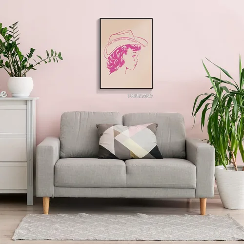 Miniatura 7 de abrtolpffo Impresión artística de pared rosa vintage, póster de vaquera para dormitorio de niñas, lienzo sin marco de 12 x 16 pulgadas Pinkgirl