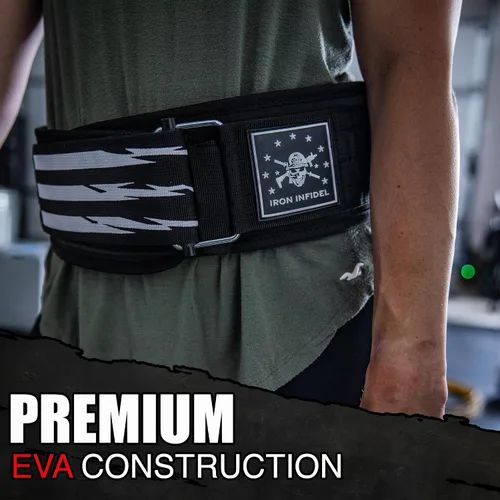 Miniatura 7 de Iron Infidel Cinturón de Levantamiento de Pesas Recon - Cinturón de Gimnasio de 4" de Ancho con Bloqueo Automático para Hombres y Mujeres, Cinturón