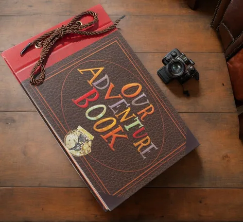 Miniatura 2 de Álbum de Fotos para Scrapbook, Nuestro Libro de Aventuras, Palabras en Relieve Tapa Dura Película Up Álbum de Recortes de Viaje para Aniversario