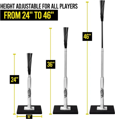 Miniatura 3 de PLAYAPUT Tee de Bateo de Béisbol – Tee Profesional de Bateo para Béisbol/Softbol con Base con Peso, Parte Superior de Goma Flexible, Tee de Béisbol