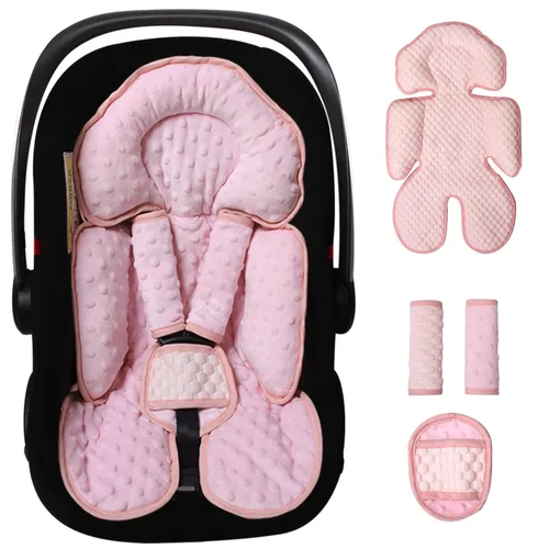 Inserto de asiento de automóvil para bebé, cojín reversible 2 en 1 para recién nacidos y niños pequeños, almohadilla de apoyo para la cabeza y el