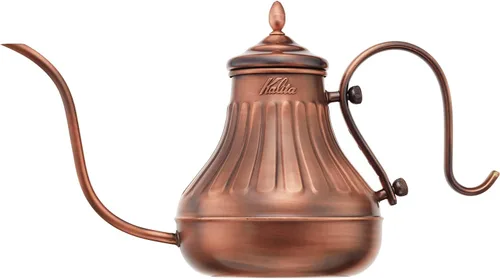 Miniatura 5 de Kalita #52262 - Cafetera de cobre, 23.7 fl oz (23.7 fl oz), boca estrecha, boquilla, fuego directo, fabricada en Japón, hervidor de agua Cu 700