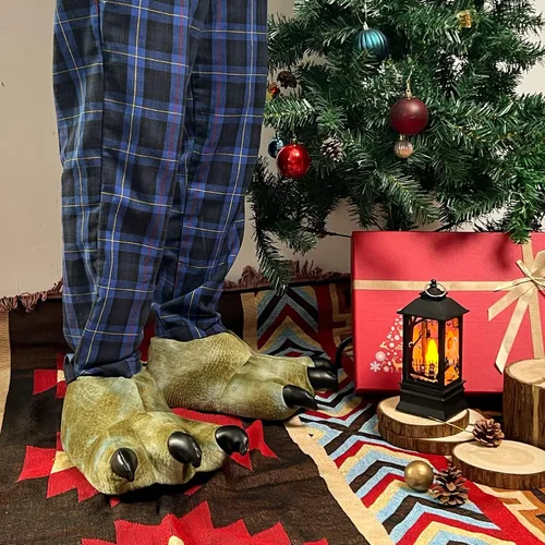 Miniatura 5 de ULTRAIDEAS Pantuflas de pata de animal para mujeres y hombres, divertidas pantuflas de garra para adultos y niños, zapatos unisex lindos para casa