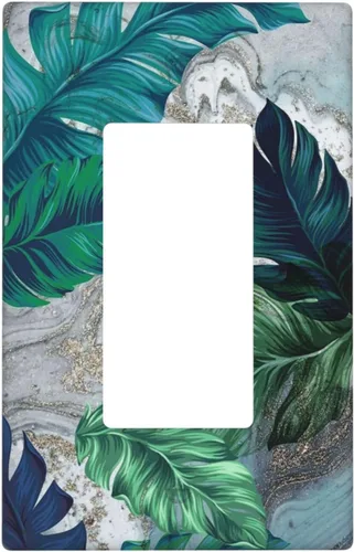 Miniatura 37 de Cubierta decorativa para interruptor de luz de eucalipto tostado, placa de pared de doble palanca, acuarela, hojas marrones, planta con cubierta