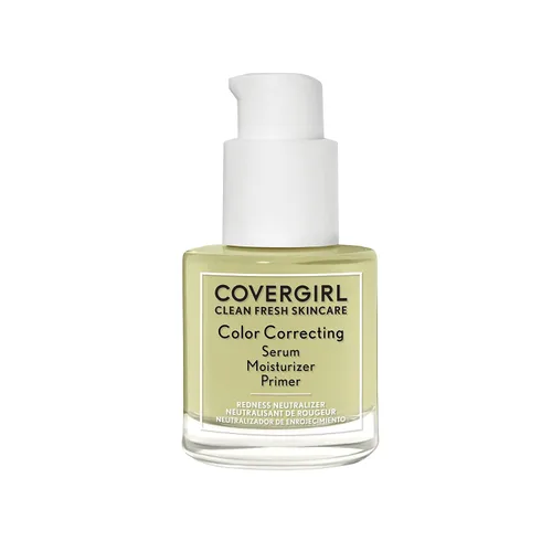 COVERGIRL Clean Fresh Suero corrector de color – Hidratante, imprimación facial, cuidado de la piel, fórmula vegana – 100 – Fair, 1.0 fl oz (1.0 fl