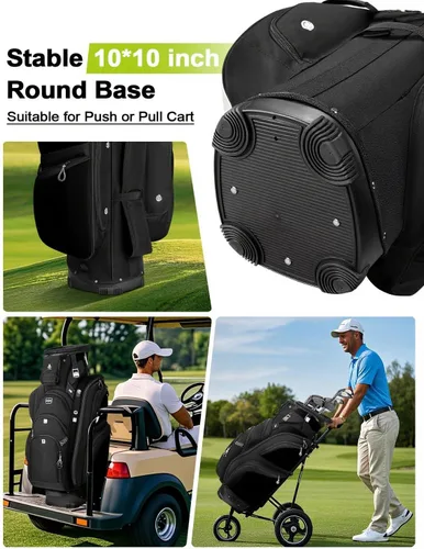 Miniatura 5 de Vancropak Golf Cart Bag, Golf Gifts for Men with 15 Way Divider Top, USB Charging Port, Waterproof Protective Rain Cover, Shoe Compartment, Cooler