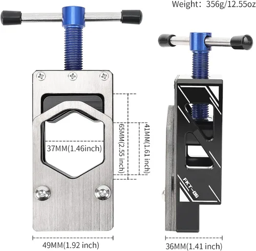 Miniatura 9 de PACYTION Guía de sierra de bicicleta para carreteras, horquillas, poste de asiento, manubrio de bicicleta, guía de sierra de corte ajustable