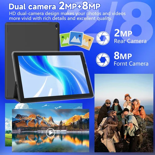 Miniatura 6 de Tablet Android 15 de 10 pulgadas, 8GB RAM 32GB ROM Potente CPU de cuatro núcleos, pantalla de resolución 1280* 800 Tablet PC, cámara de 8MP