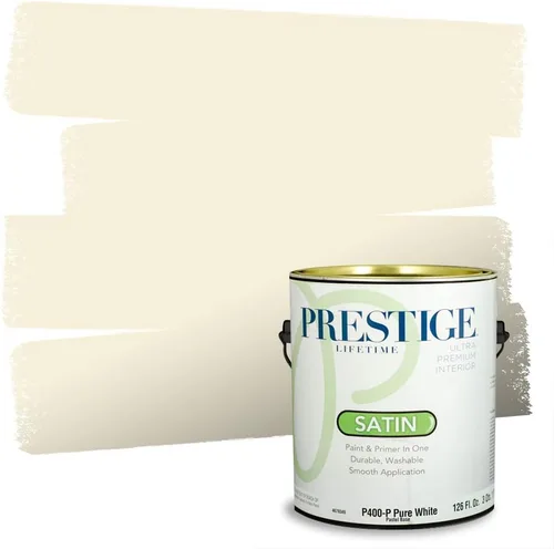Miniatura 225 de PRESTIGE Paints Exterior Paint and Primer In One, 1-Gallon, Satin, Comparable Match of Benjamin Moore* Royal Linen* 931BM-PCM