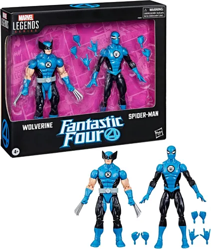 Marvel Legends Series Wolverine and Spider-Man, Fantastic Four Comics - Figura de acción coleccionable de 6 pulgadas, paquete de 2