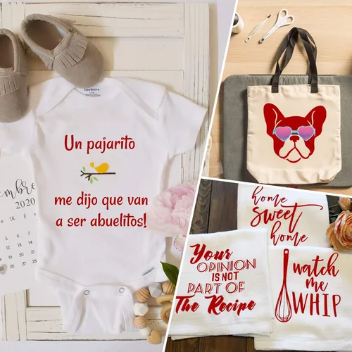 Miniatura 5 de Dysania Paquete de vinilo rojo de transferencia de calor – (12 x 12 pulgadas), vinilo HTV rojo, paquete de 10 vinilos para planchar para Silhouette