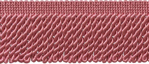 DÉCOPRO - Flecos decorativos de pasamanería; cadeneta, 6 cm, modelo # EF25, color rosado grisáceo - #K13 (rosa claro), paquete de 4,5 m (15 pies)