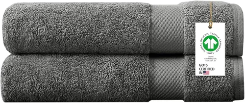 Miniatura 78 de Toallas 100% algodón orgánico de 22.93 oz/m² de felpa al tacto de secado rápido, paquete de 12 toallas de lavado de algodón orgánico, certificado