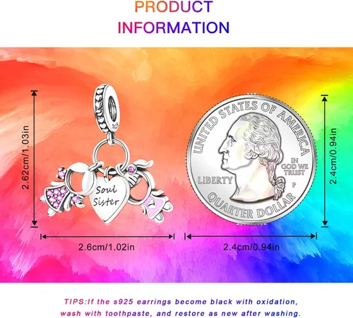 Miniatura 6 de Cuentas de plata de ley 925 para pulseras y collares, cuentas de cristal para hermana de pasaporte de avión, pulseras de ángulo de corazón de café