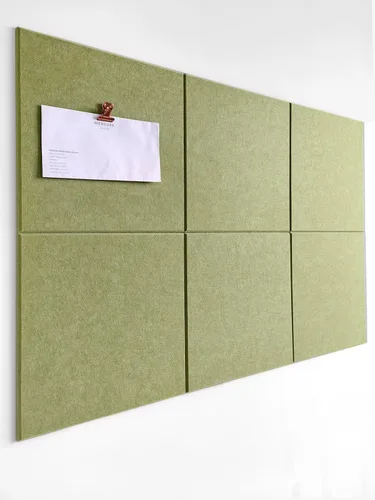 Miniatura 63 de Tabla de corcho alternativa de 24 x 36 pulgadas, paquete de 6 azulejos de pared de fieltro con pestañas adhesivas extraíbles seguras, tableros