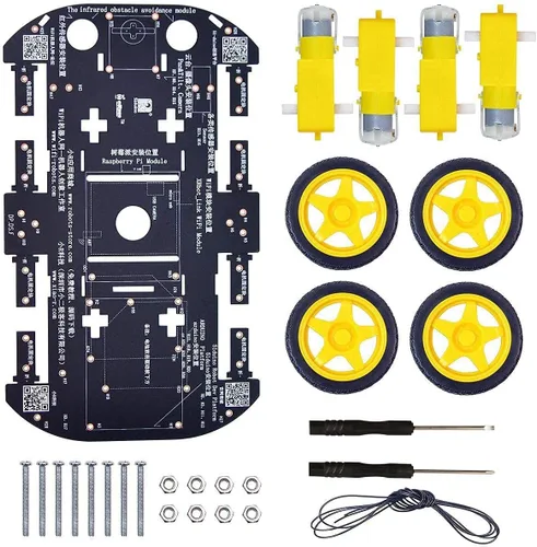 Miniatura 9 de Robot Chassis 4WD Robot Car Smart Chassis Kit con 4 TT Motor para Arduino/Raspberry Pi/Jetson Nano, Smart Robotic Car Chassis DIY Kit de aprendizaje
