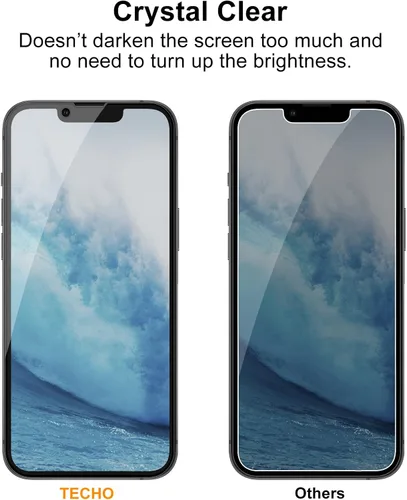 Miniatura 5 de TECHO Protector de pantalla de privacidad compatible con iPhone 16e / iPhone 14 / iPhone 13 / iPhone 13 Pro película de vidrio templado