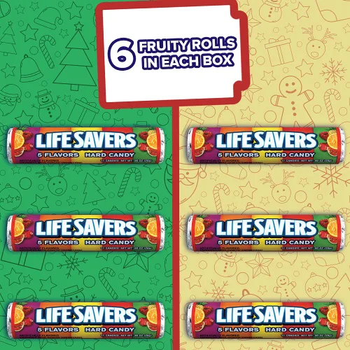Miniatura 5 de LIFE SAVERS - Caja de regalo de cuentos dulces navideños de 5 sabores (6 rollos de caramelos)