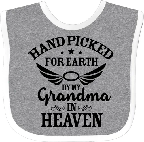 Miniatura 14 de inktastic Handpicked for Earth By My Grandma in Heaven Angel Wings Baby Bib