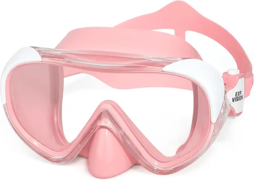 Miniatura 11 de Máscara de natación para niños, máscara de buceo de esnórquel de 180°, gafas de natación antivaho para niños con cubierta para la nariz, gafas