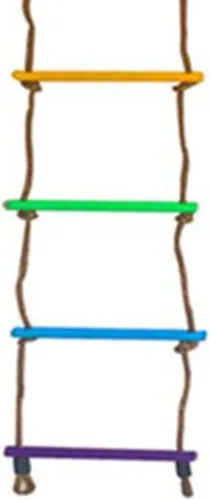 Miniatura 7 de Escalera de cuerda de escalada, escalera de cuerda de escalada para niños, resistente a la tracción, tejido multicapa, suave y colorido, accesorios