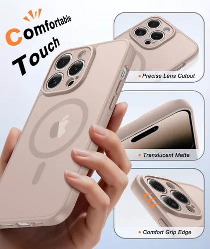 Miniatura 88 de FNTCASE Funda para iPhone 17 Pro: Fundas delgadas translúcidas de color azul claro compatibles con MagSafe, protección completa de la cámara