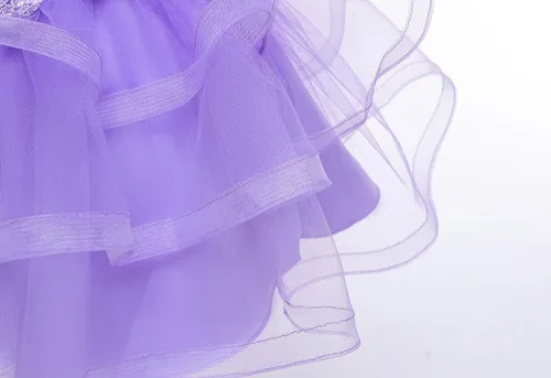 Miniatura 6 de Vestido de tul con flores para niñas pequeñas, vestido formal de fiesta de cumpleaños, vestido de fiesta de lentejuelas para desfiles, vestido tutú