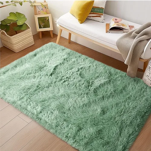 Miniatura 132 de Awaytail Alfombra Esponjosa Lavable 2x3 Pies, Pura Negra Alfombra para Silla de Escritorio Antideslizante, Alfombra Supersuave para Niños
