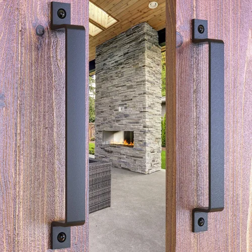 Miniatura 35 de Tirador Clásico de Puerta – Tirador de Acero Resistente para Portones, Puertas de Granero, Cercas Exteriores, Negro, 7 Pulgadas