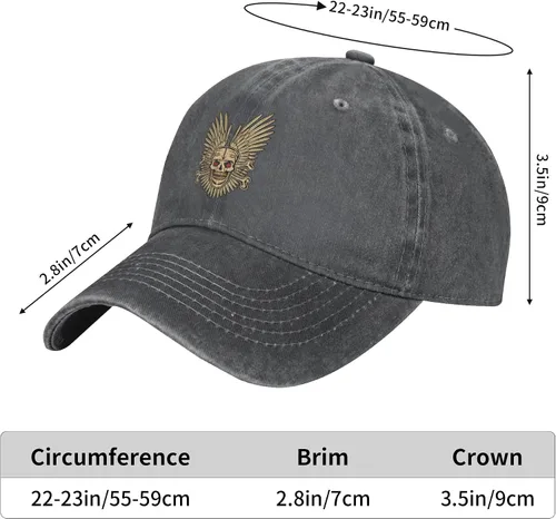 Miniatura 8 de Cowboy Hat Trendy Hats for Man and Women Djustable Four Season Outdoor Baseball Cap of Hell Skull with Angel Deep Heather