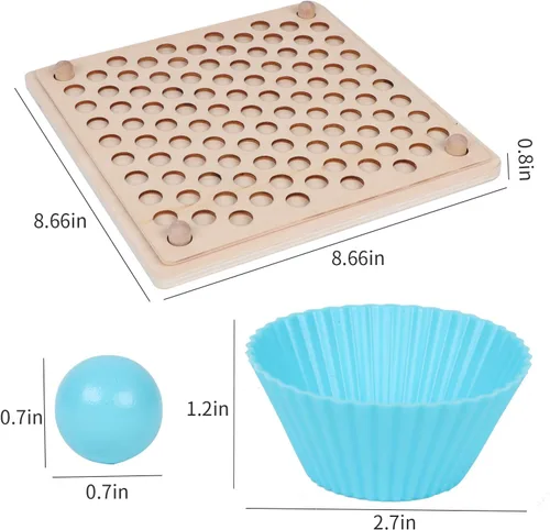 Miniatura 2 de QZMTOY Juego de cuentas de madera con clavijas, juguetes Montessori de aprendizaje, clasificación de colores, juguetes a juego apilables para niños