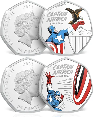 Miniatura 3 de Paquete completo de la colección completa conmemorativa oficial del Capitán América, 14 monedas/medallas de las escenas más memorables