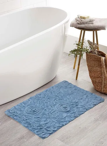 Miniatura 56 de Home Weavers Bell Flower Collection - Tapetes de baño copetudos 100 % algodón, extrasuaves y absorbentes, antideslizantes, lavables a máquina, lino