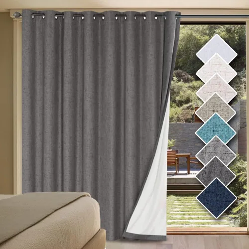 Miniatura 95 de H.VERSAILTEX Cortinas opacas de lino de 72 pulgadas de largo, 100% absolutamente opacas, con aislamiento térmico, con textura de lino, cortinas