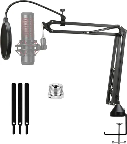 Miniatura 15 de Brazo de brazo de micrófono resistente para Rode Podmic, soporte de micrófono profesional con adaptador de 3/8 a 5/8 pulgadas para Shure SM7B, Blue