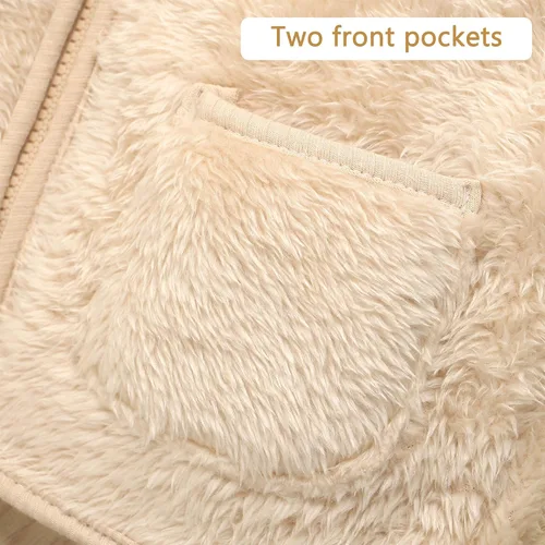 Miniatura 3 de Happy Cherry Chaleco de forro polar para niños, chaqueta sin mangas de invierno cálido con cremallera 2-8T