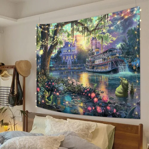 Miniatura 2 de F-FUN SOUL Tapiz del Palacio del Príncipe, franela suave de 40 x 30 pulgadas, tapiz para colgar en la pared de la isla psicodélica, para sala