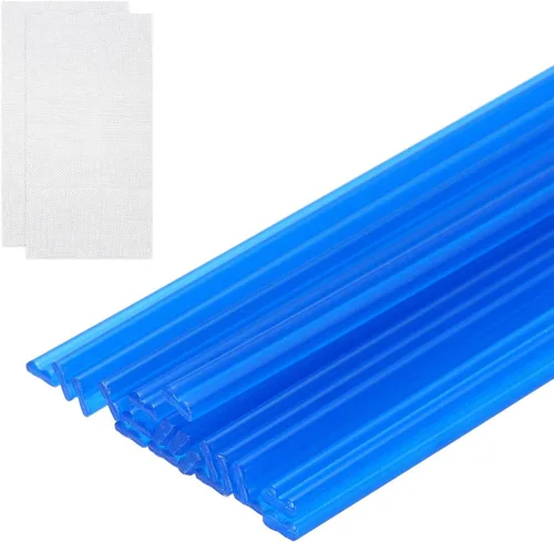 Miniatura 16 de MECCANIXITY 20 varillas de soldadura de plástico, tiras de reparación de soldadura PP de 20 pulgadas con malla de refuerzo para parachoques de Rojo
