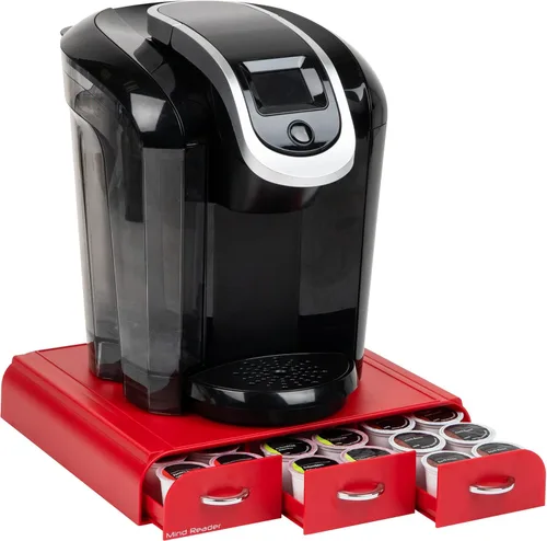 Miniatura 5 de Mind Reader Organizador de cápsulas de café de un solo servicio con 3 cajones, capacidad para 36 cápsulas, para encimera, 13.5"L x 12.25"W x 2.5"H