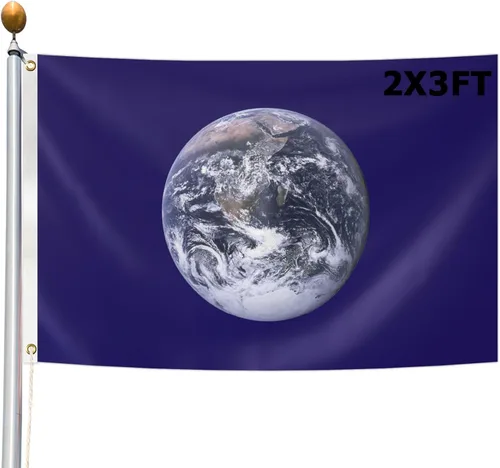 Bandera del Día de la Tierra de 2 x 3 pies, bandera gitana de 3 capas de doble cara con ojales de latón y colores vivos para decoración de