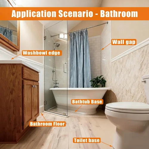Miniatura 7 de Cinta de calafateo blanca impermeable para baño, sellado autoadhesivo para fregadero de cocina, baño, ventana, ducha, inodoro, pared de bañera